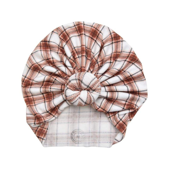 November | Mocha Plaid | Cozy Sweater Headwrap - Bunny Knots