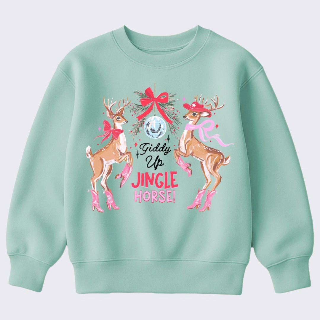 Giddy Up Jingle Horse Crewneck Sweatshirt