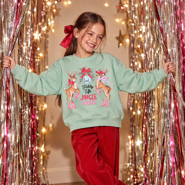 Giddy Up Jingle Horse Crewneck Sweatshirt