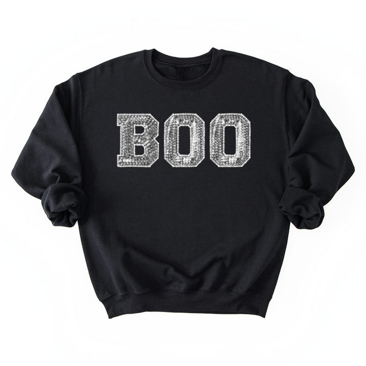Faux Sparkle BOO Sweatshirt