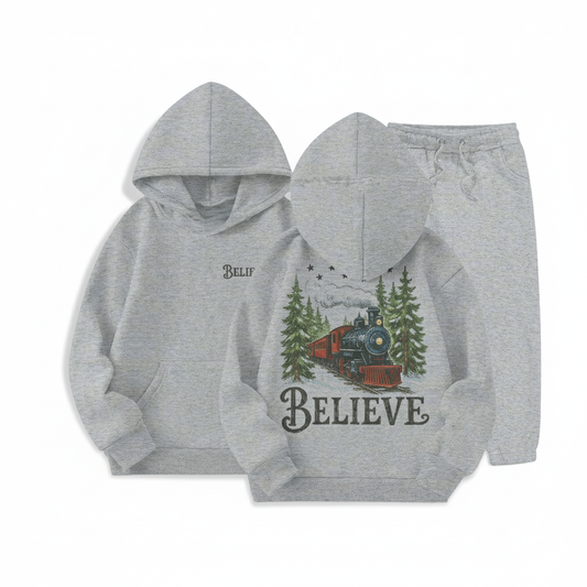Believe Hoodie Set