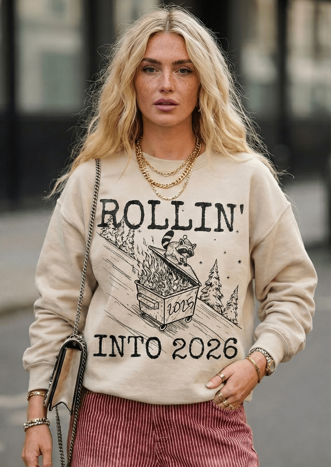 Rollin' Into 2026 Crewneck Sweatshirt - Bunny Knots