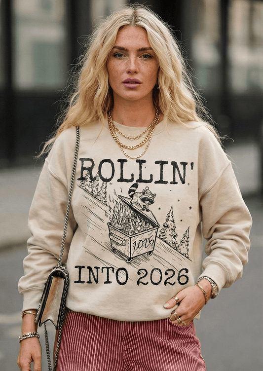 Rollin' Into 2026 Crewneck Sweatshirt - Bunny Knots