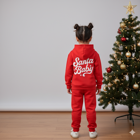 Santa Baby Hoodie Set (Red)
