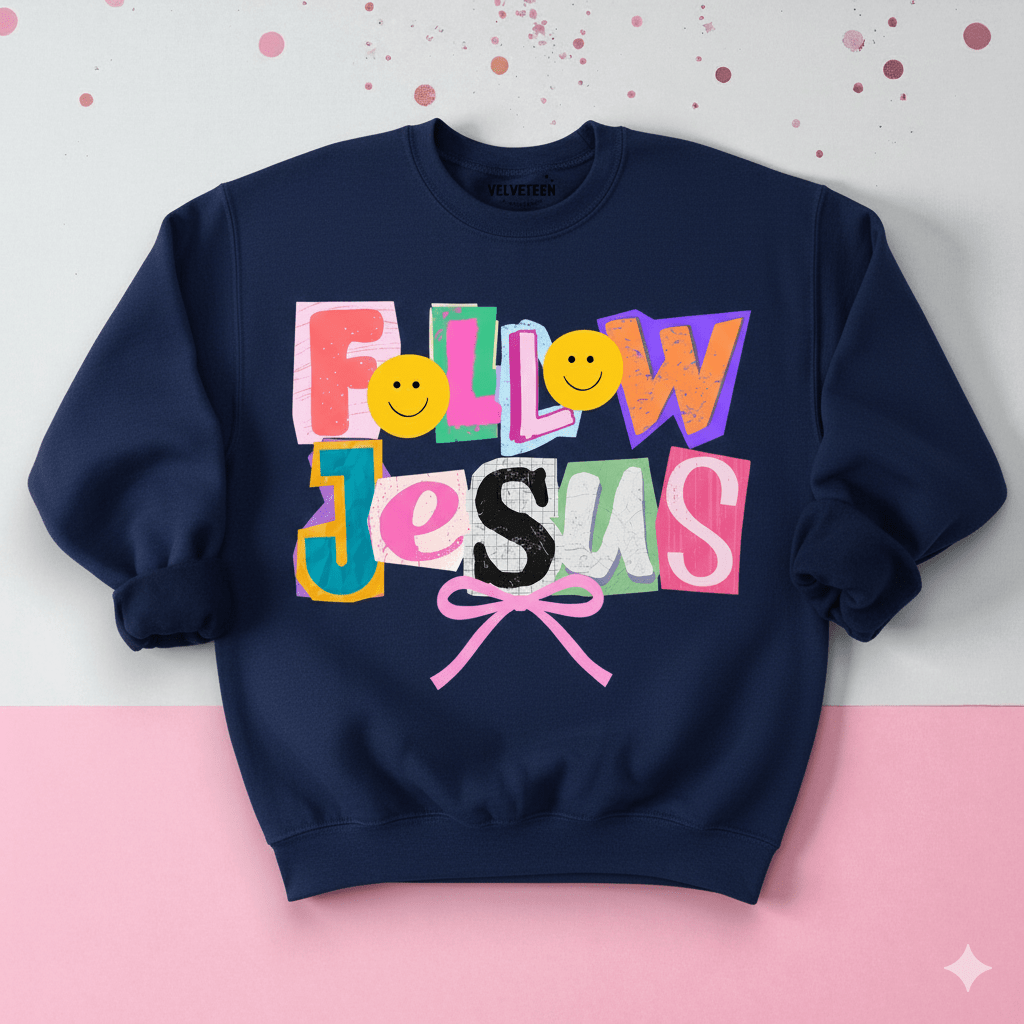 Follow Jesus Crewneck Sweatshirt - Bunny Knots