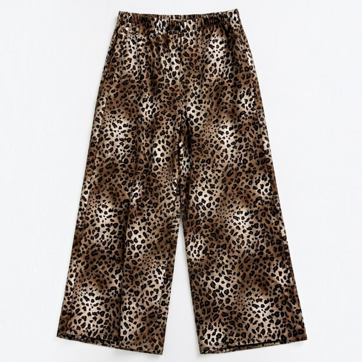 Girls Cheetah Wide Leg Pants