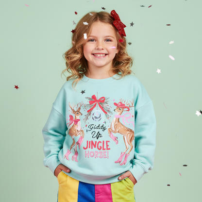 Giddy Up Jingle Horse Crewneck Sweatshirt