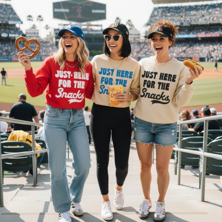 Here For The Snacks Crewneck Sweatshirt