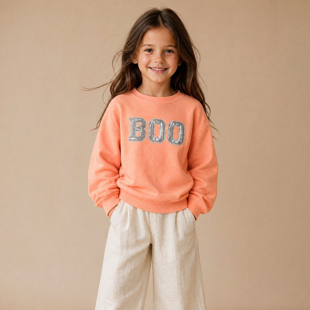 Faux Sparkle BOO Sweatshirt