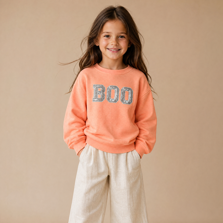 Faux Sparkle BOO Sweatshirt