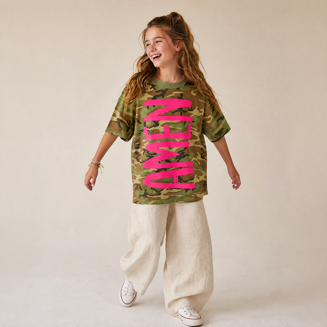 AMEN Camo Luxe Oversized Drop Sleeve T-Shirt