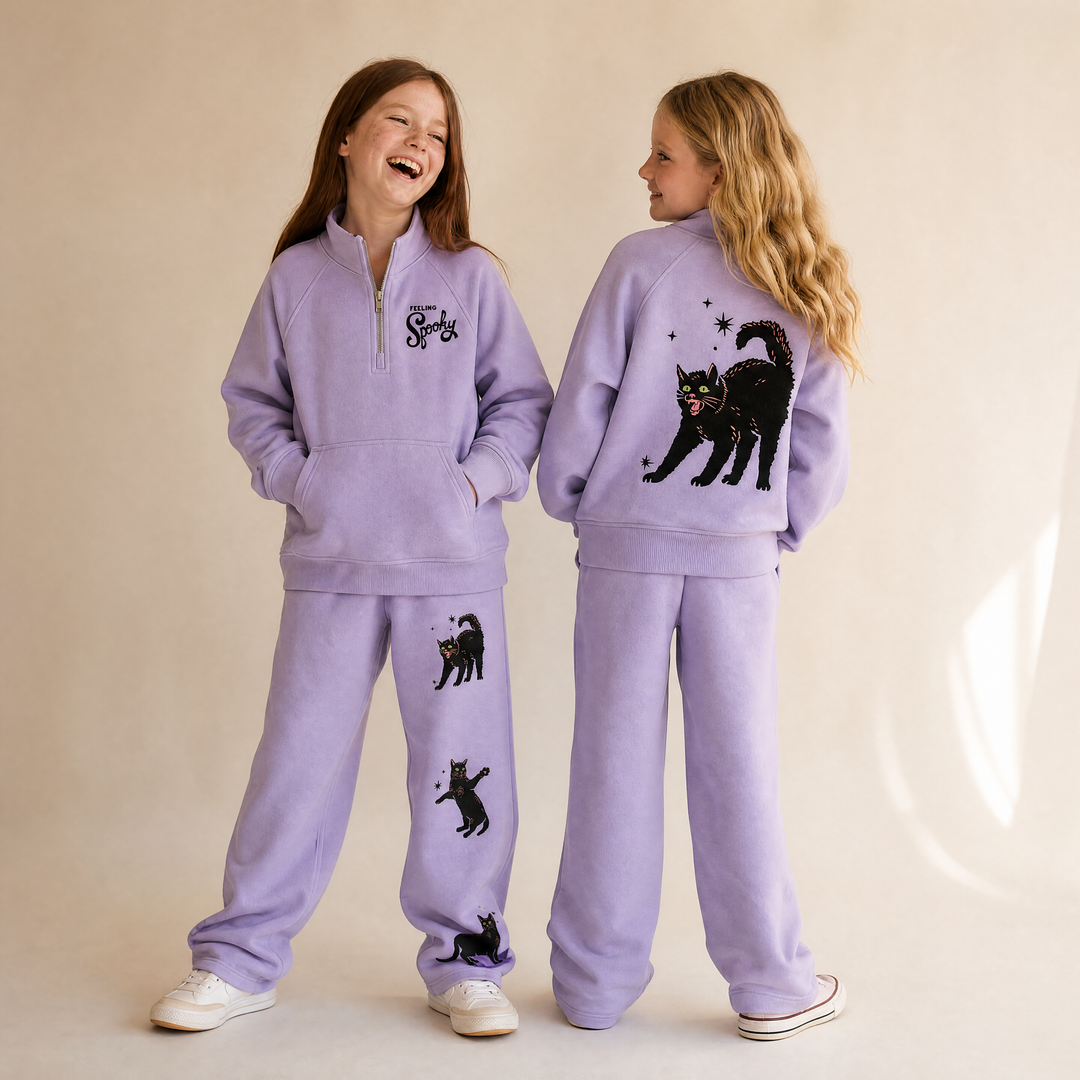 Feeling Spooky Half Zip Sweat Set