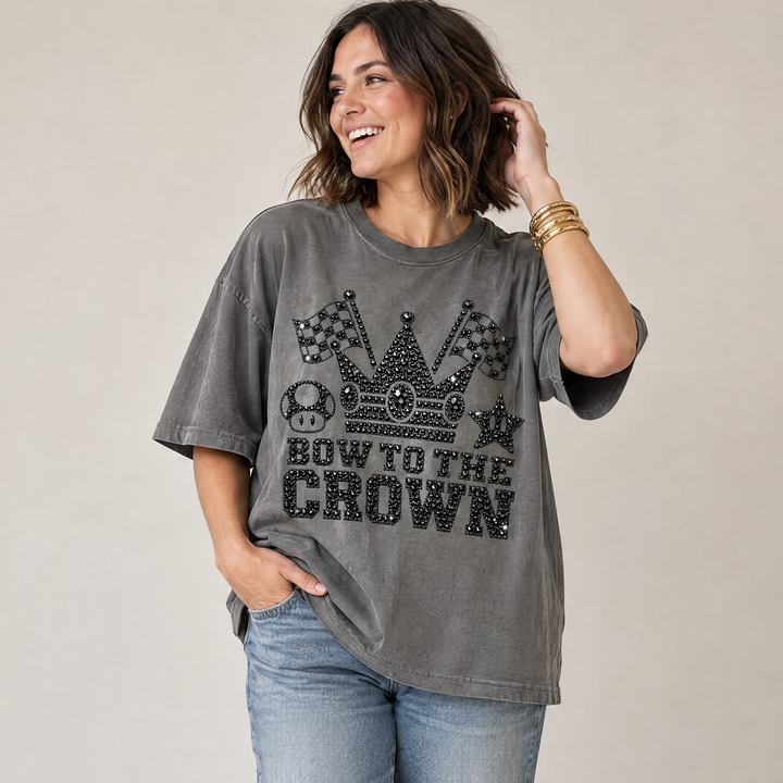 Bow To The Crown Rhinestone Shirt