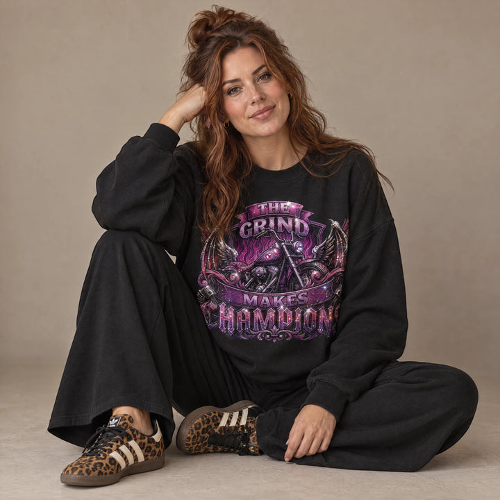The Grind Crewneck Sweatshirt *RHINESTONE*