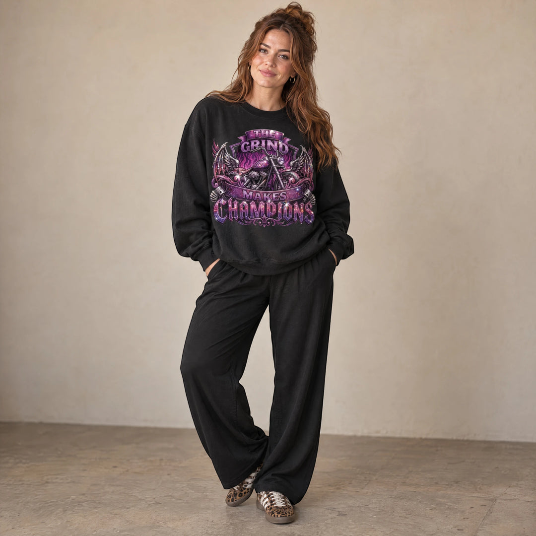 The Grind Crewneck Sweatshirt *RHINESTONE*