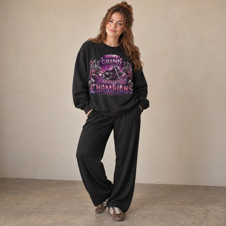 The Grind Crewneck Sweatshirt *RHINESTONE*