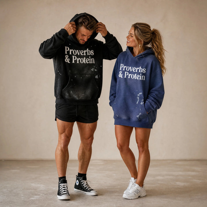 Proverbs & Protein Luxe Paint Splatter Oversized Hoodie