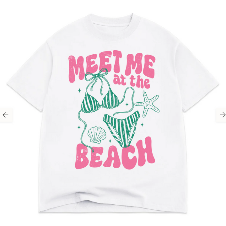 Meet Me At The Beach Luxe Oversized Drop Sleeve T-Shirt