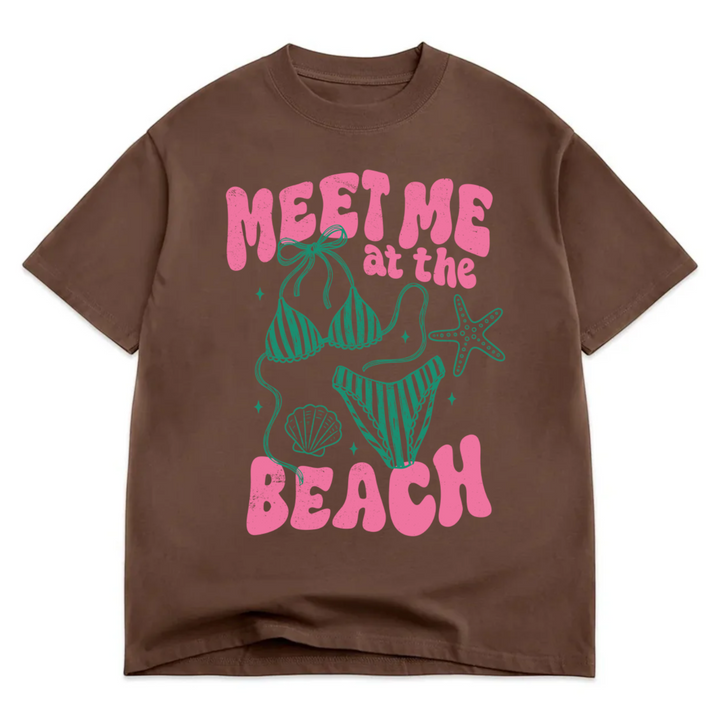 Meet Me At The Beach Luxe Oversized Drop Sleeve T-Shirt