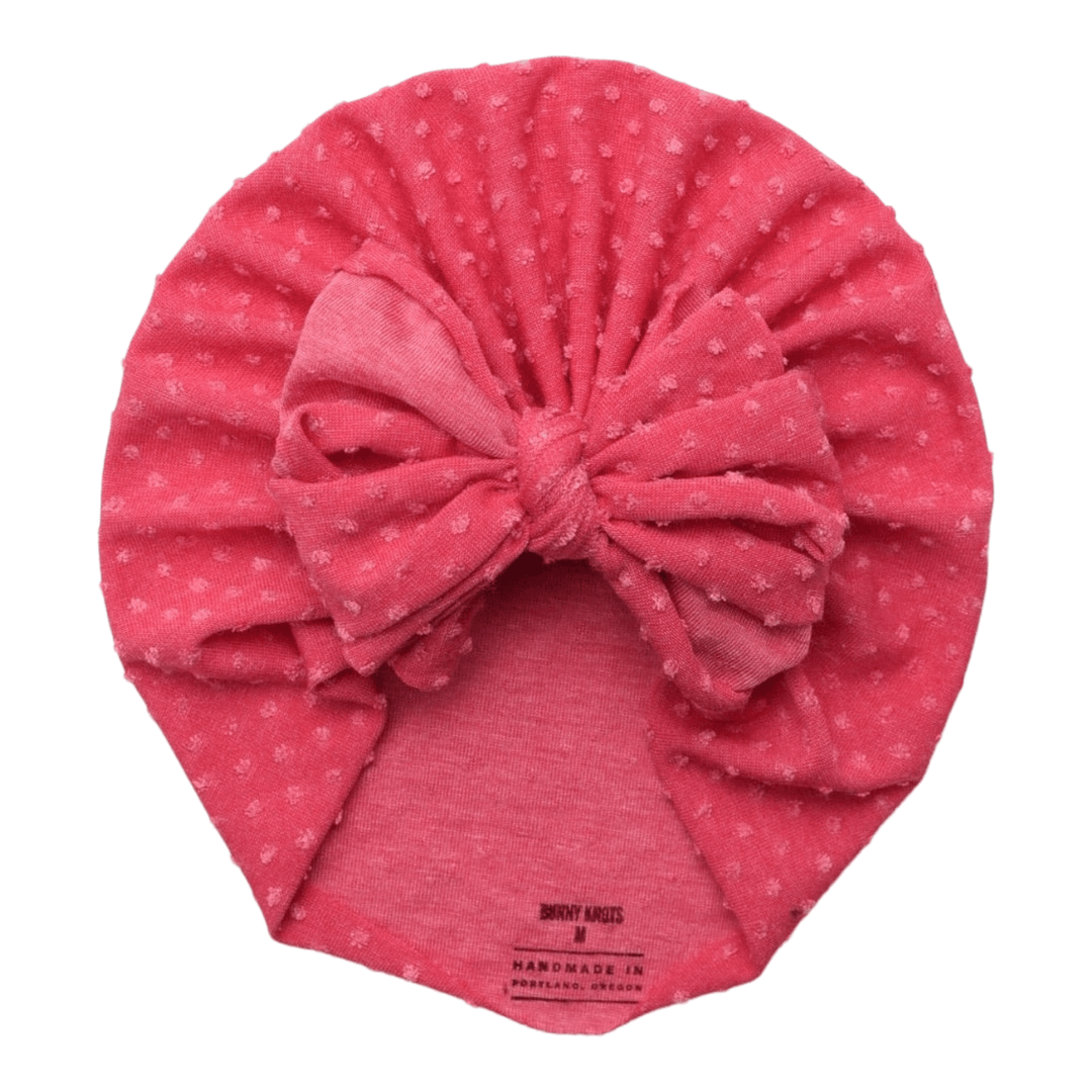Bette | Washed Magenta | Shabby Swiss Dot Headwrap - Bunny Knots
