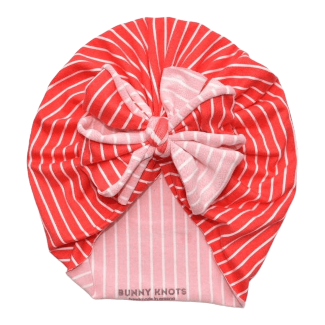G.W. | Red & White Stripe | Classic Headwrap - Bunny Knots