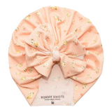 Monticello | Bermuda Peach Floral | Brushed Rib Headwrap