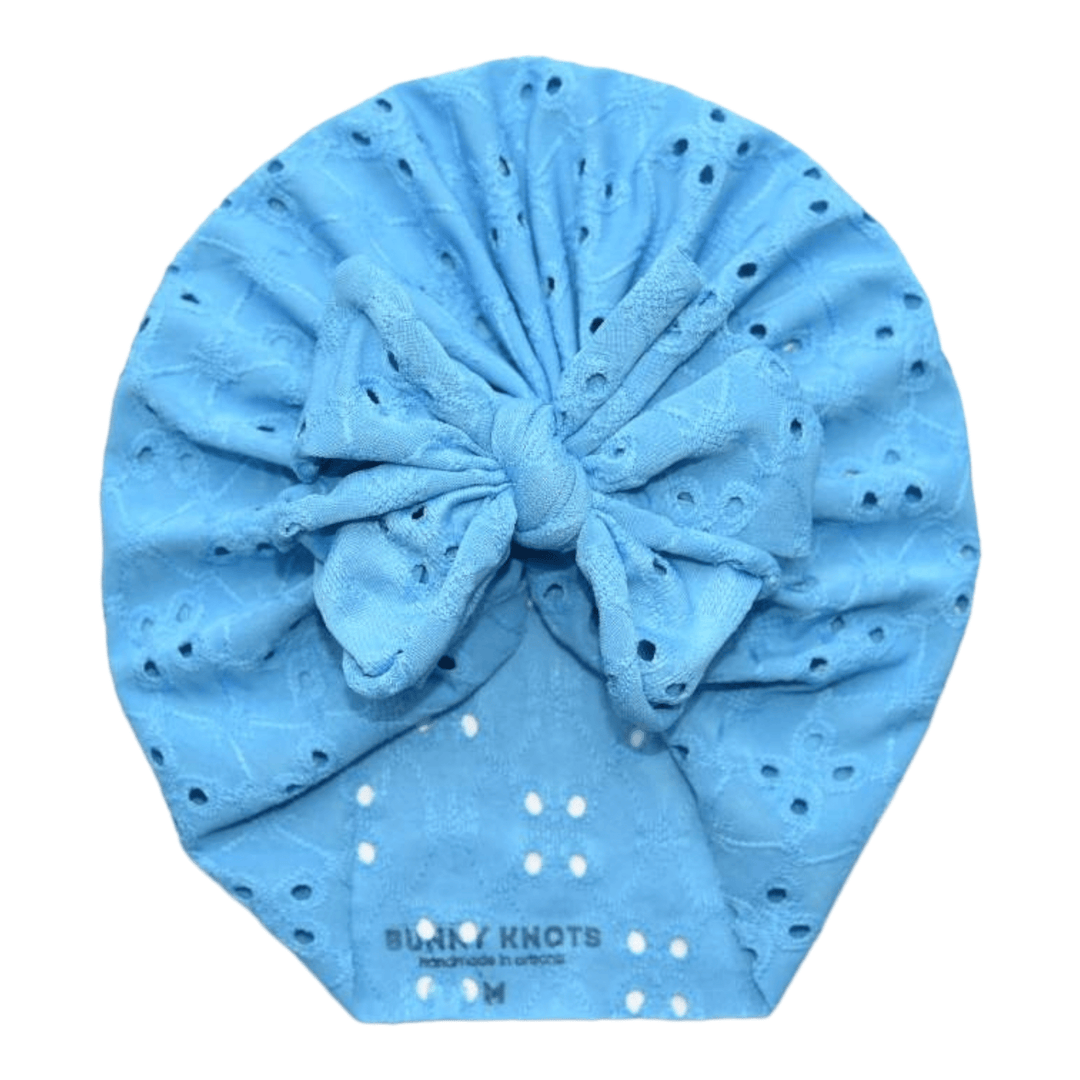 Carli Bell | Vivid Sky Blue | Eyelet Headwrap - Bunny Knots