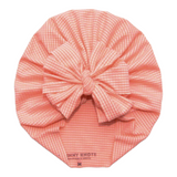 Reef | Coral & White Stripe | Waffle Rib Headwrap