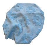 Lanna | Groovy Sky Blue Floral | Terry Embossed Headwrap