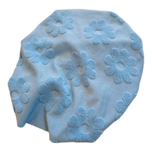 Load image into Gallery viewer, Lanna | Groovy Sky Blue Floral | Terry Embossed Headwrap

