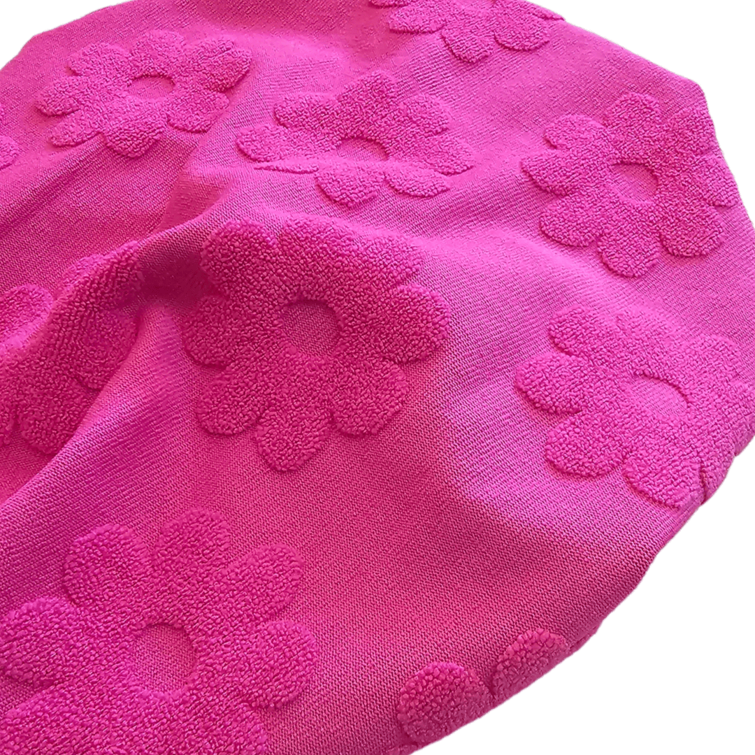 Mac | Far Out Pink Floral | Terry Embossed Headwrap - Bunny Knots