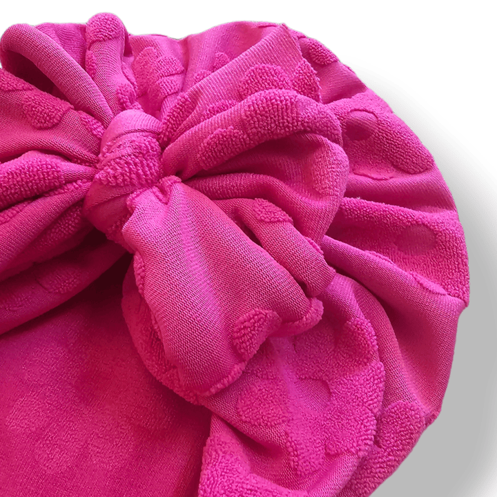 Mac | Far Out Pink Floral | Terry Embossed Headwrap - Bunny Knots