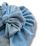 Lanna | Groovy Sky Blue Floral | Terry Embossed Headwrap