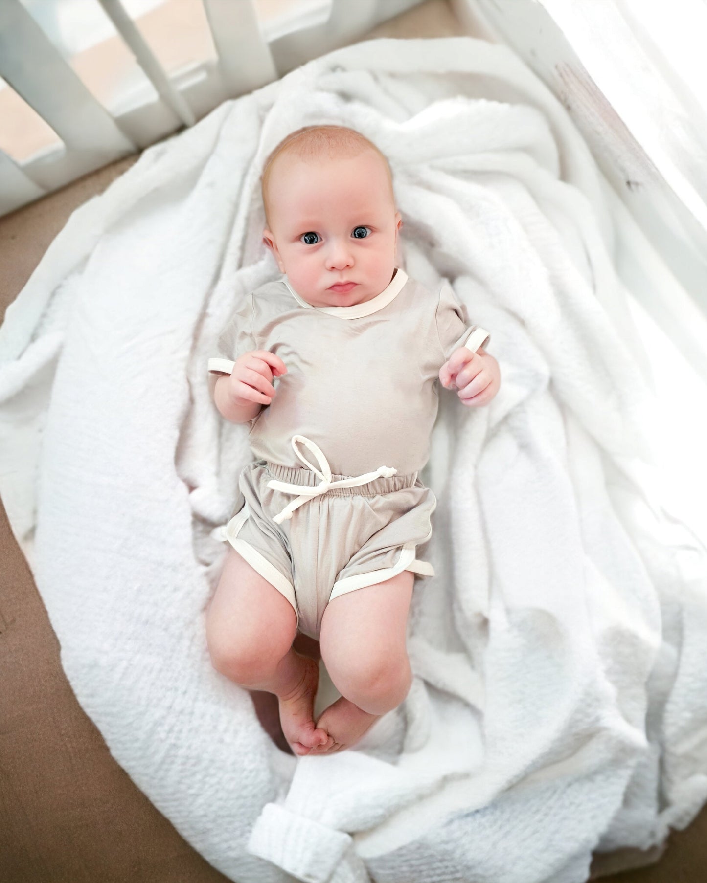 Fog Grey | Bamboo Retro Shortie Set