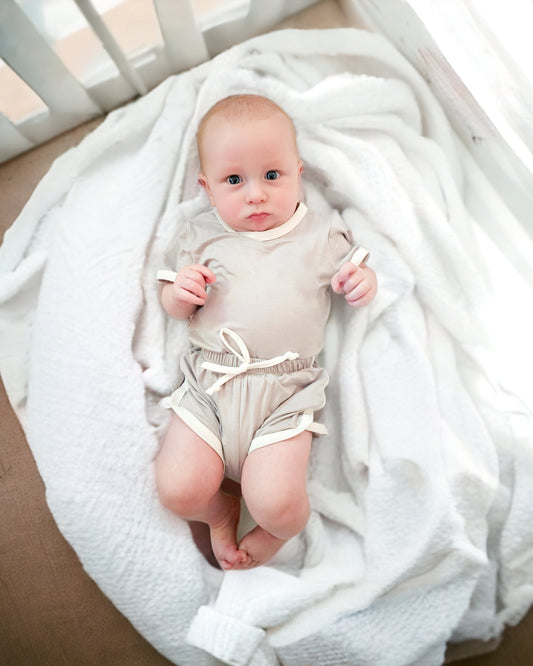 Fog Grey | Bamboo Retro Shortie Set