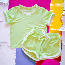 Load image into Gallery viewer, Lime Crema | Bamboo Retro Shortie Set
