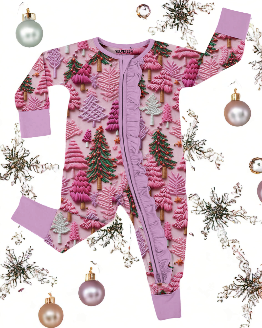 Gumdrop Forest | Faux Embroidery | Ruffle Bamboo Zippy
