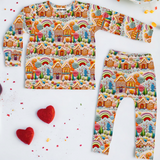 Gingerbread Candyland | Bamboo Long Sleeve Loungewear Set | Discontinued Style