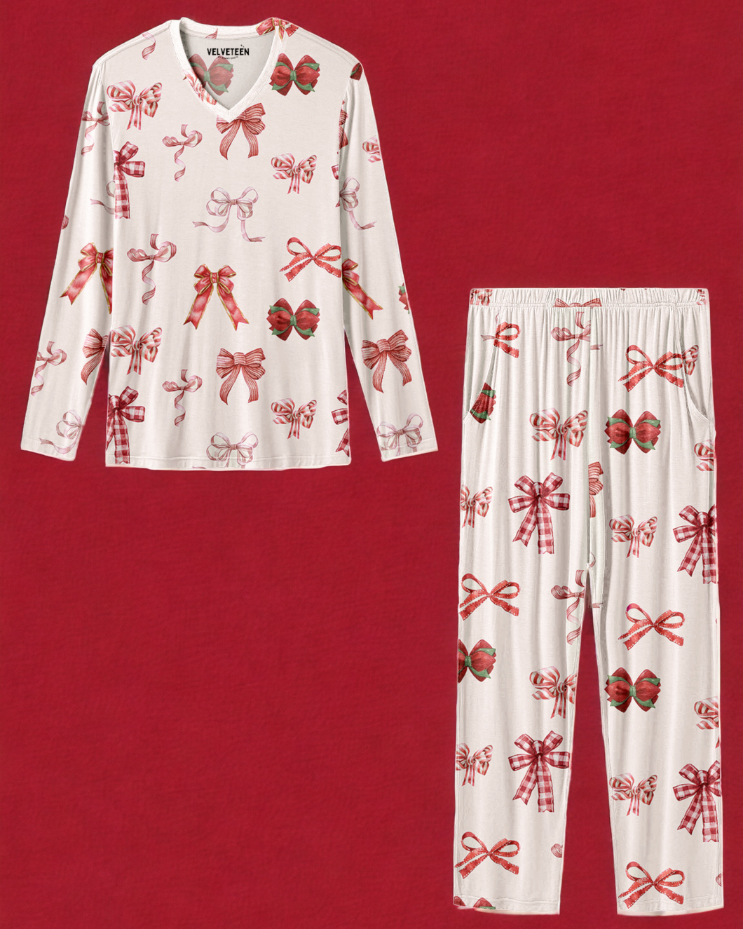 Ribbons & Curls | Unisex Adult Bamboo Long Sleeve Loungewear Set