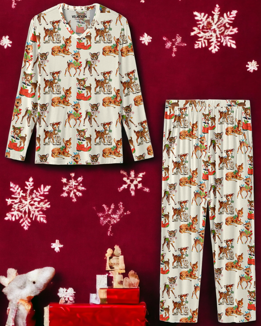 Holiday Greetings | Unisex Adult Bamboo Long Sleeve Loungewear Set