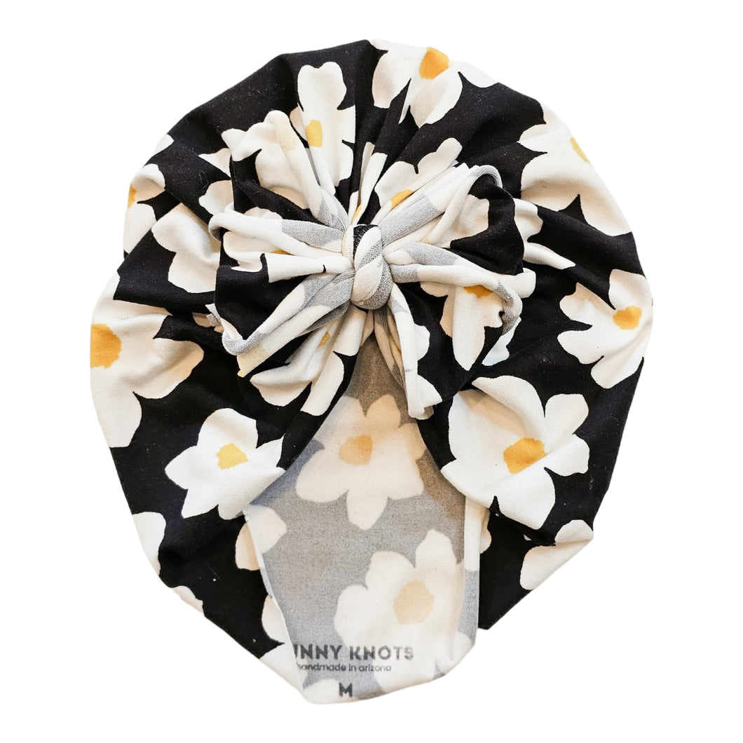 Yari | Black & White Floral | Classic Headwrap