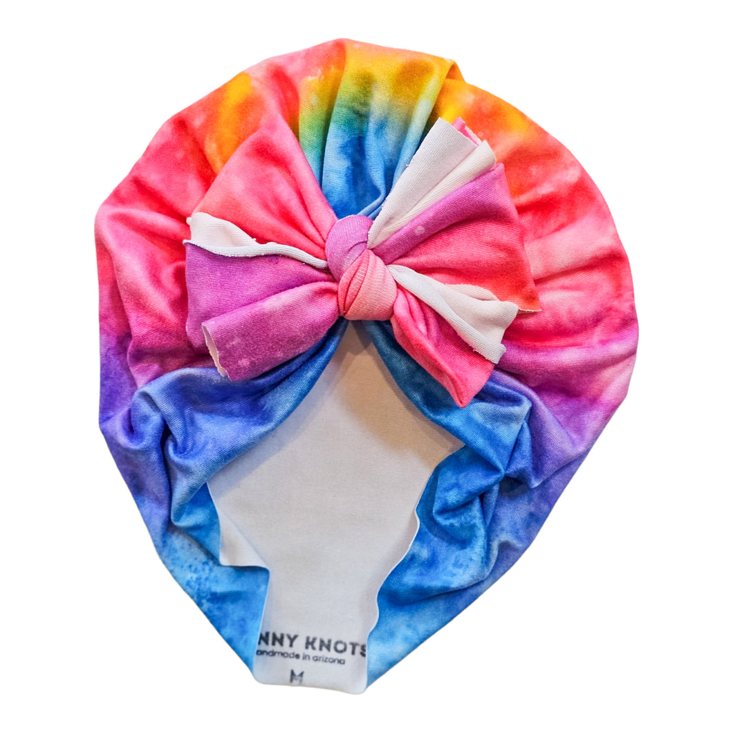 Leesie | Rainbow Watercolor Tie Dye | Classic Headwrap