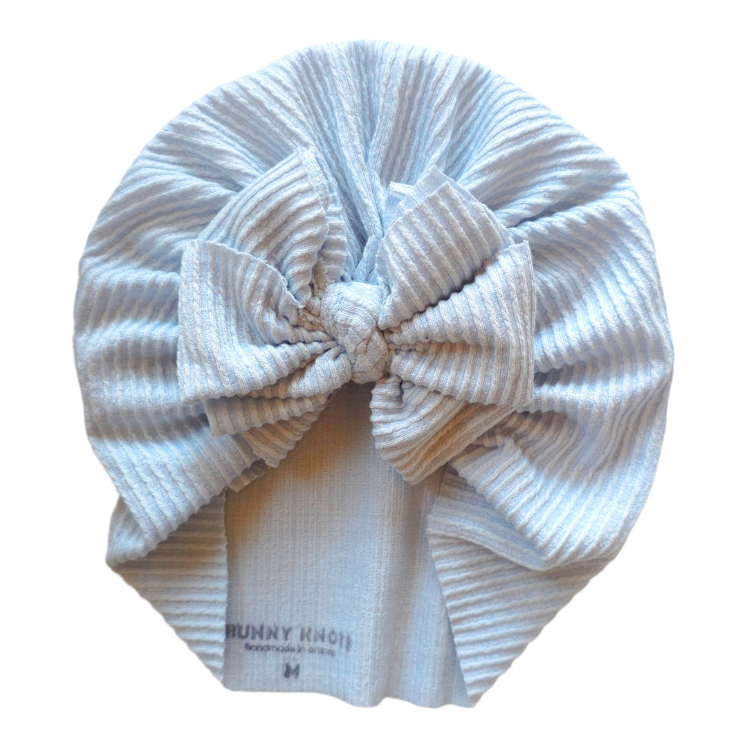 Gemree | Bliss Blue | Chunky Rib Headwrap - Bunny Knots