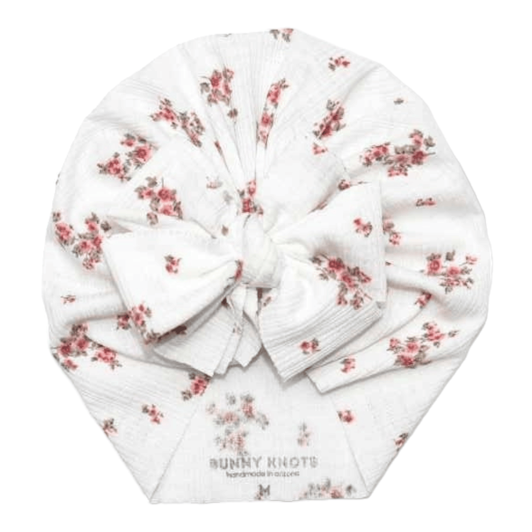 Martina | Dainty Floral | Pointelle Headwrap - Bunny Knots