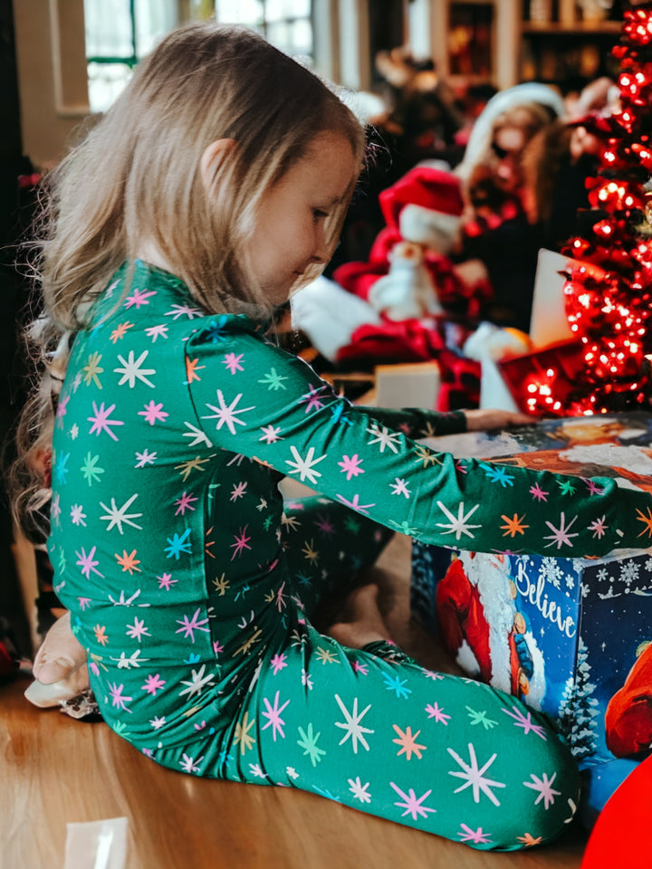 Brightly Shining | Fitted Bamboo Long Sleeve Loungewear Set - Bunny Knots