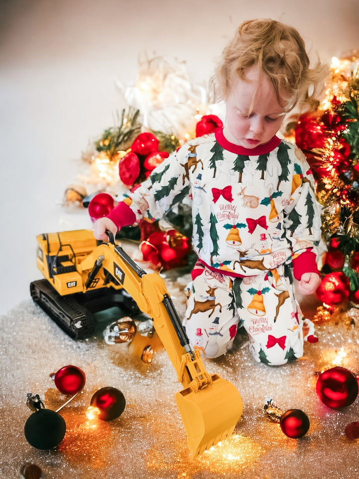 Christmas Traditions | Bamboo French Terry Jogger Set - Bunny Knots