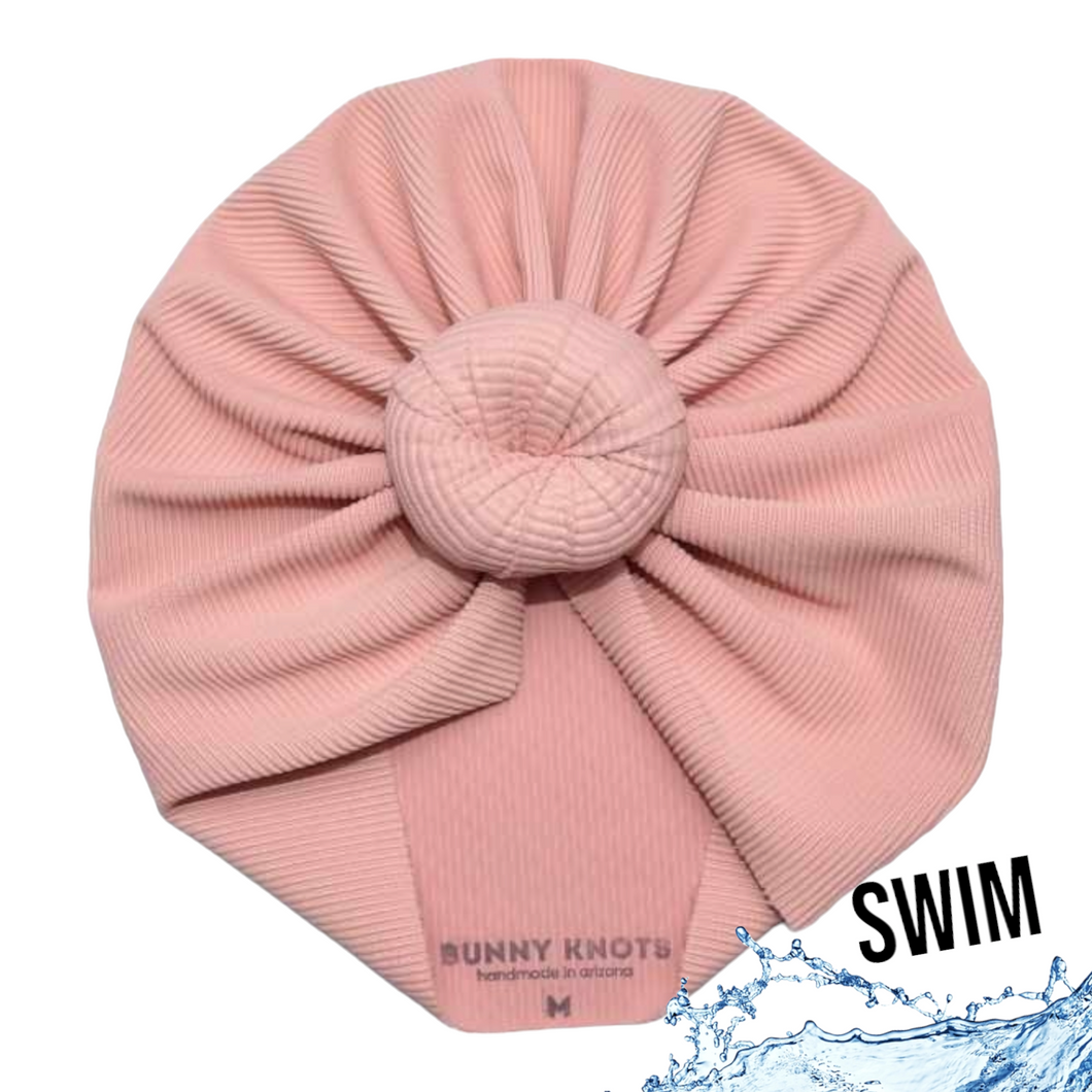 Bettany | Vintage Rose | Ribbed Knotted Swim Headwrap