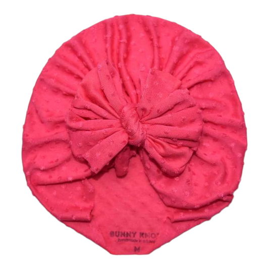Delma | Raspberry | Shabby Swiss Dot Headwrap