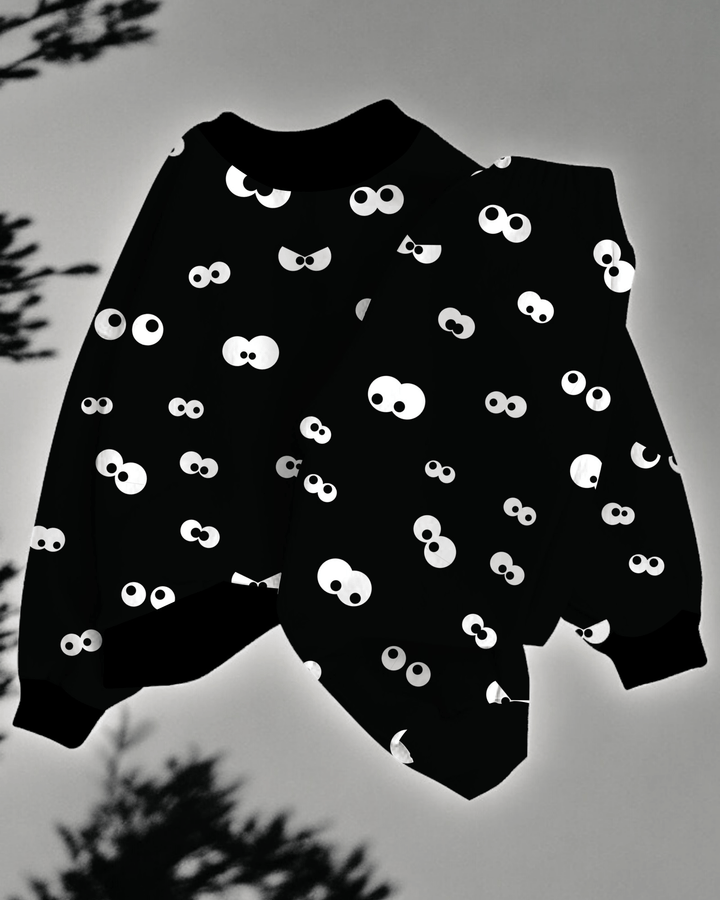 Watchful Eyes | Bamboo French Terry Jogger Set - Bunny Knots