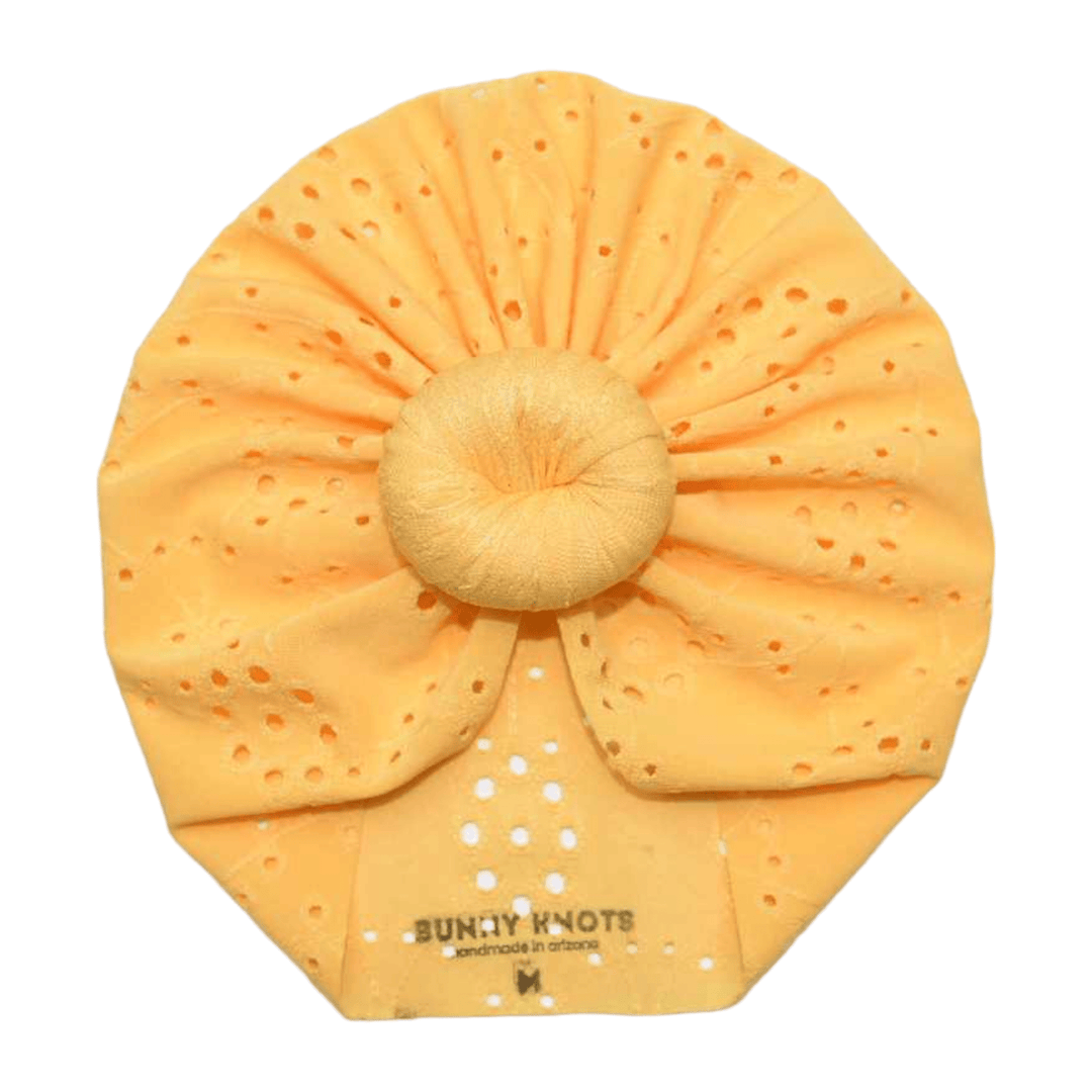 Sue Lee | Setting Sun | Eyelet Headwrap - Bunny Knots